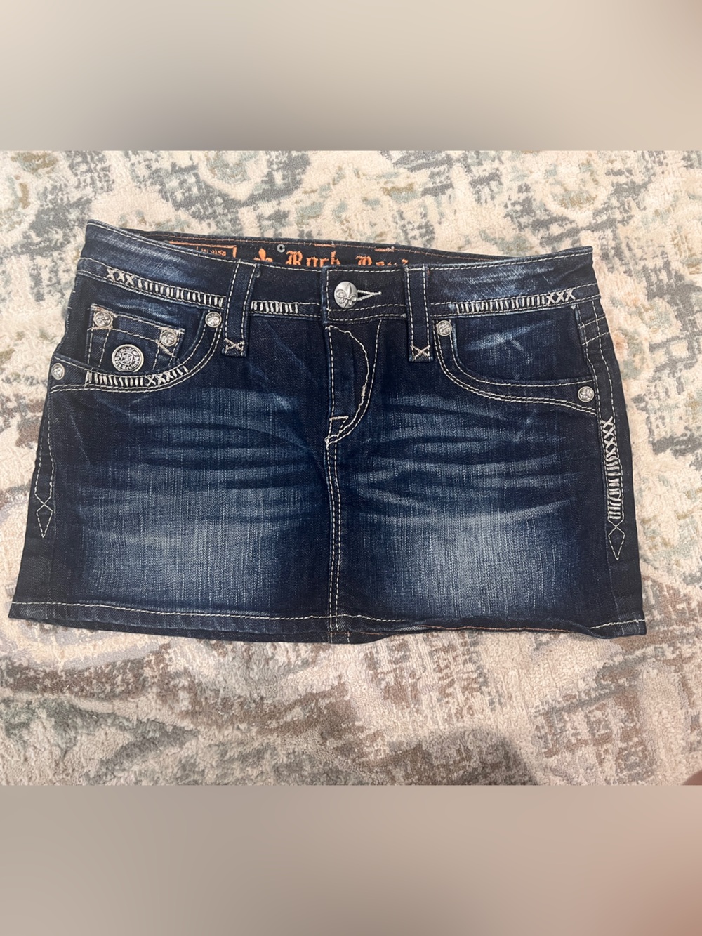 Rock Revival Dark Indigo Denim Mini Skirt